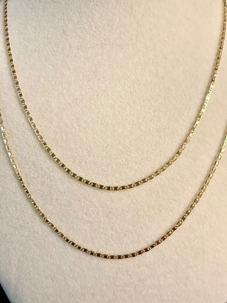 20” 1.8mm 10k Solid Gold Chain Mariner’s Chain Necklace Nwot